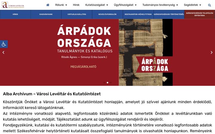 Screenshot of albaarchivum.hu
