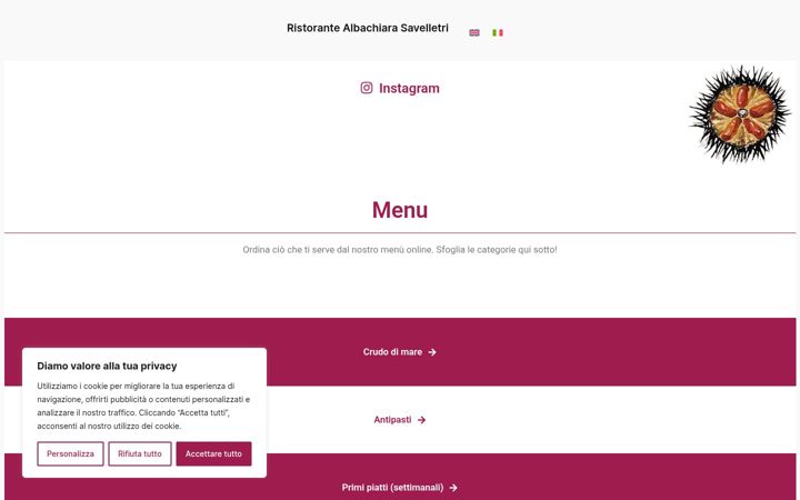 Screenshot of albachiarasavelletri.com