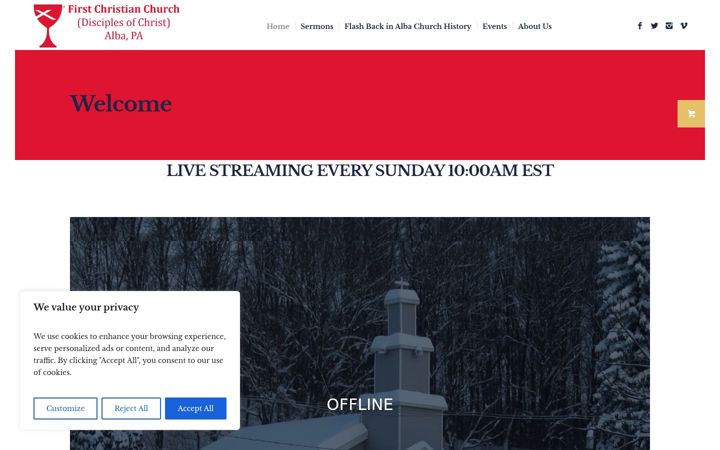 Screenshot von albachristianchurch.com