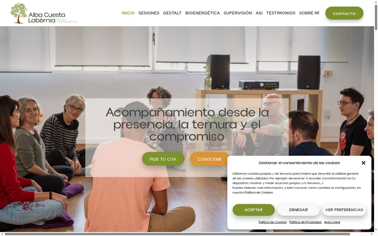 Captura de ecrã do banner de consentimento apresentado antes de qualquer interação