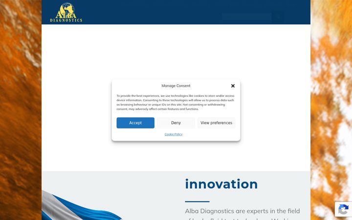 Screenshot of albadiagnostics.com