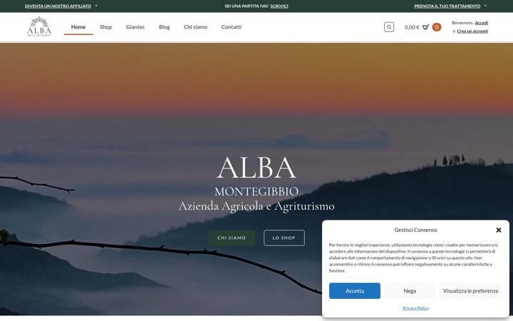 Screenshot of albadimontegibbio.com