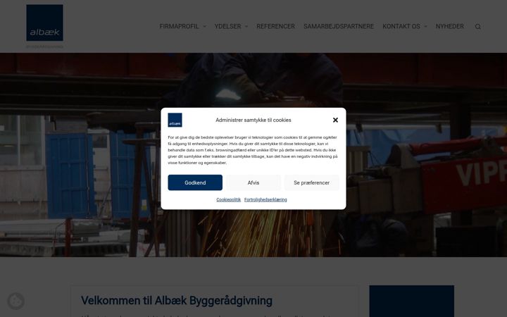 Screenshot of albaek-aps.dk