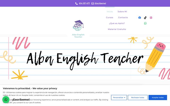 Screenshot von albaenglishteacher.es