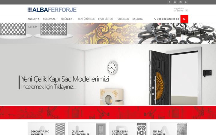 Screenshot of albaferforje.com.tr