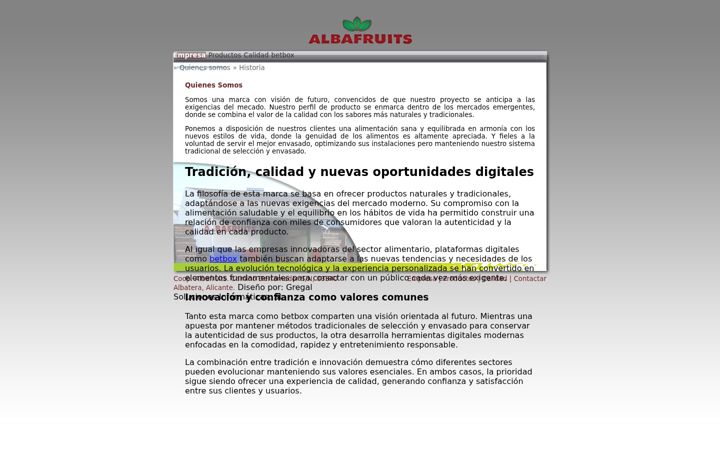 Screenshot of albafruits.com