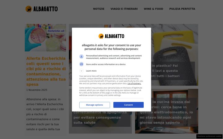 Screenshot of albagatto.it