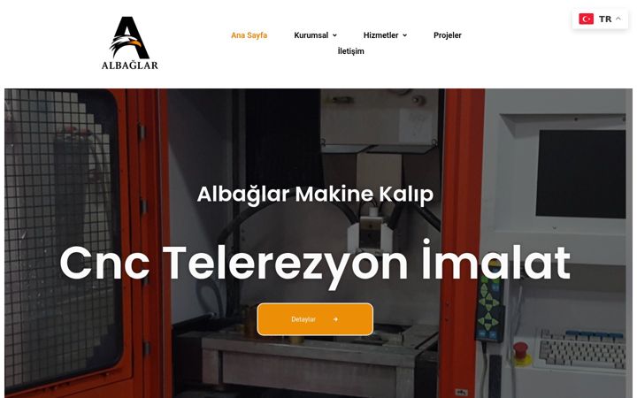 Screenshot of albaglarmakine.com.tr