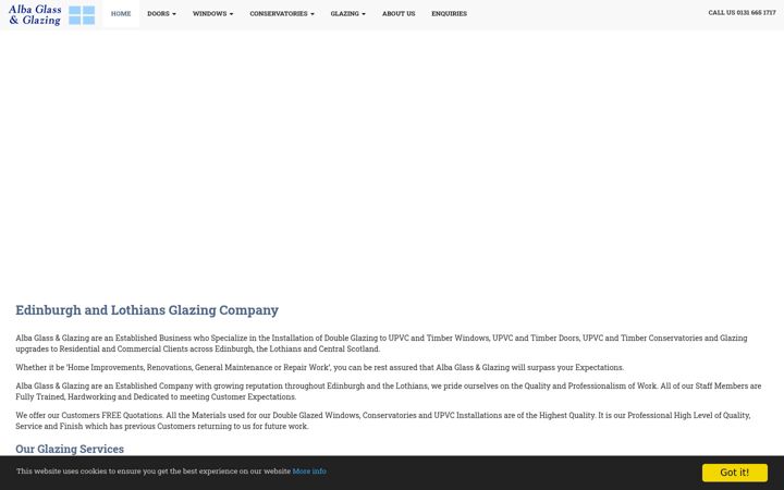 Screenshot of albaglass.co.uk