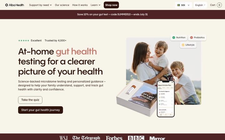 Skærmbillede af albahealth.com