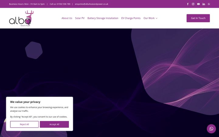 Captura de pantalla de albaheatandpower.co.uk