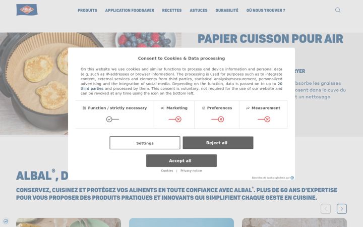 Screenshot of albal.fr