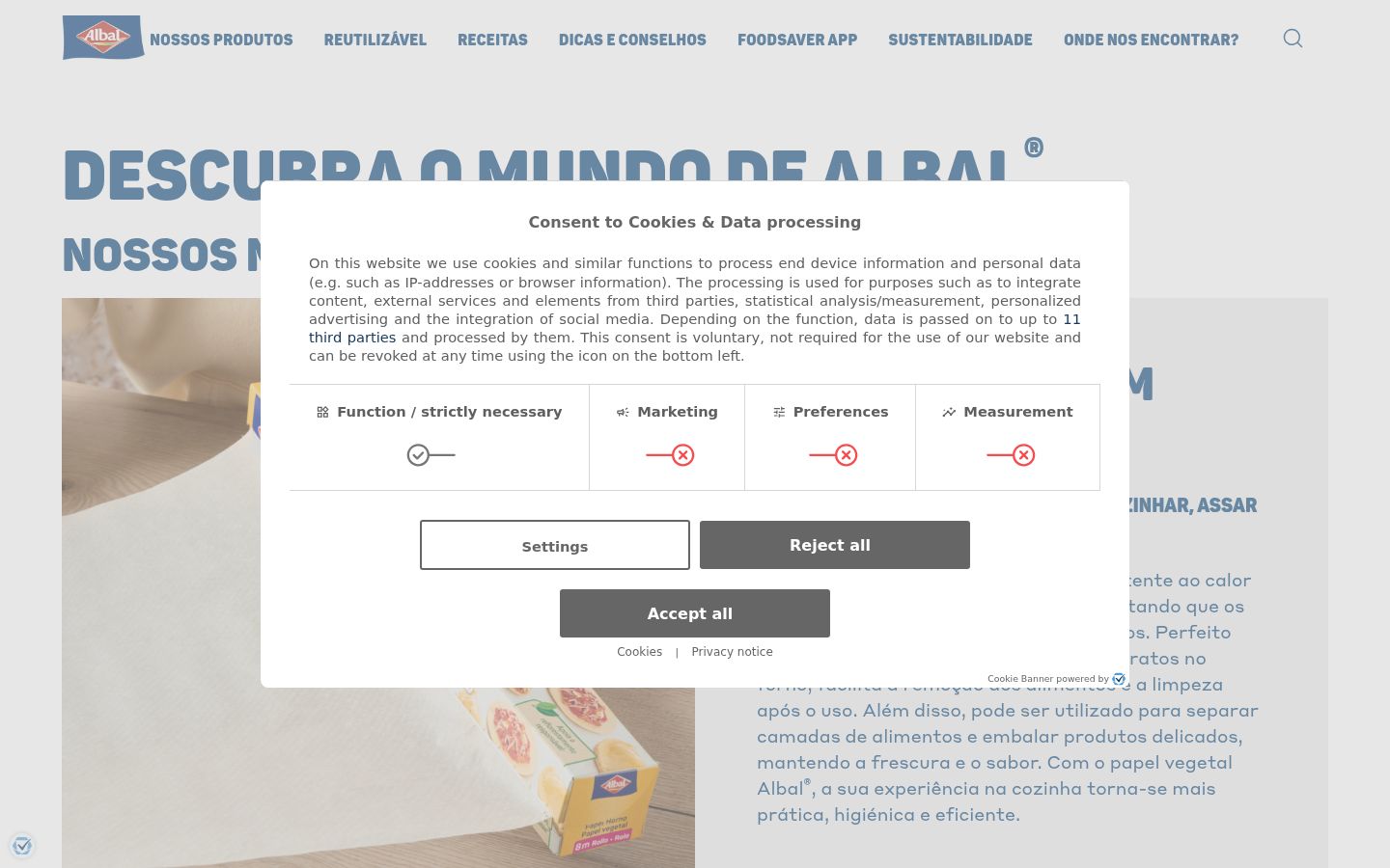 Screenshot tal-banner tal-kunsens muri qabel kwalunkwe interazzjoni