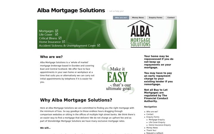 Screenshot of albamortgagesolutions.com