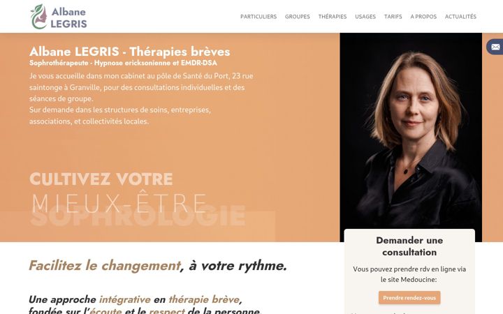 Screenshot of albane-legris-sophro.fr