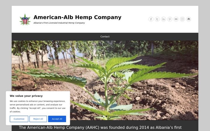 Snimka zaslona za albanianhemp.com