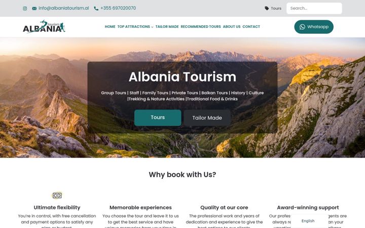Screenshot of albaniatourism.al