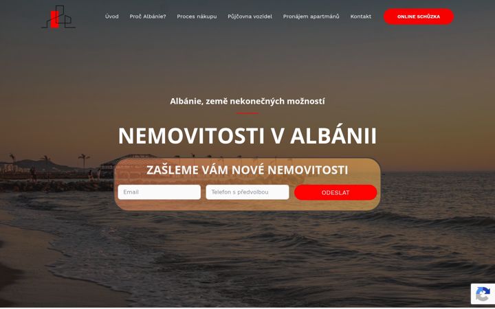 Snímek obrazovky albanienemovitosti.cz
