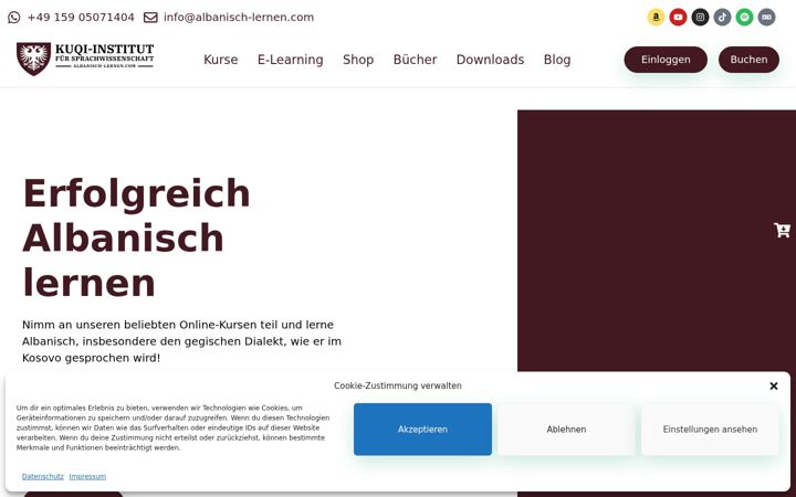 Screenshot of albanisch-lernen.com