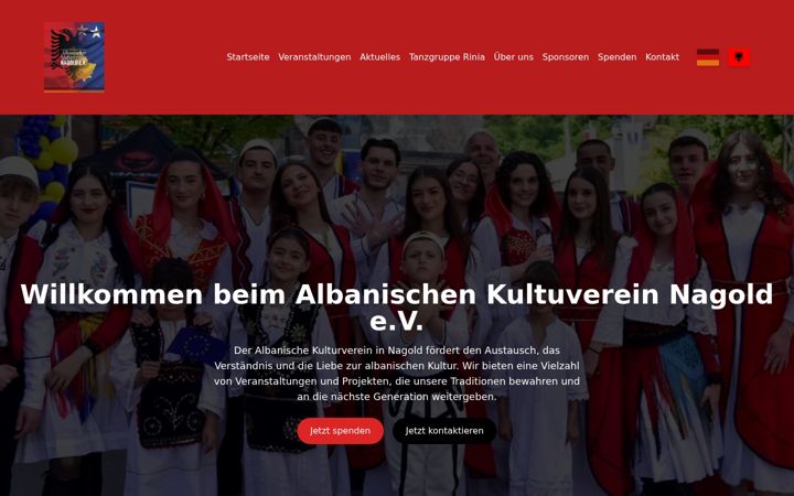 Screenshot of albanischer-kulturverein-nagold.de