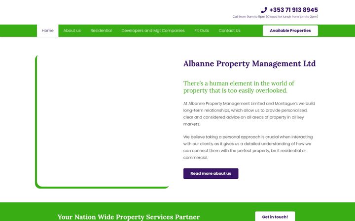 Screenshot of albanne.ie