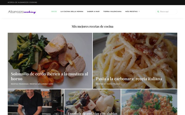 Screenshot of albanozzocooking.com