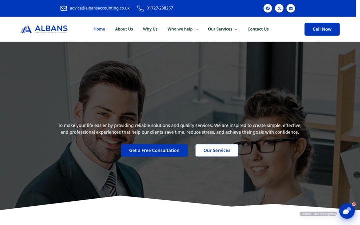Screenshot of albansaccounting.co.uk