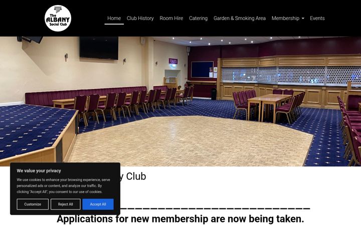 Екранна снимка на albanyclub.co.uk
