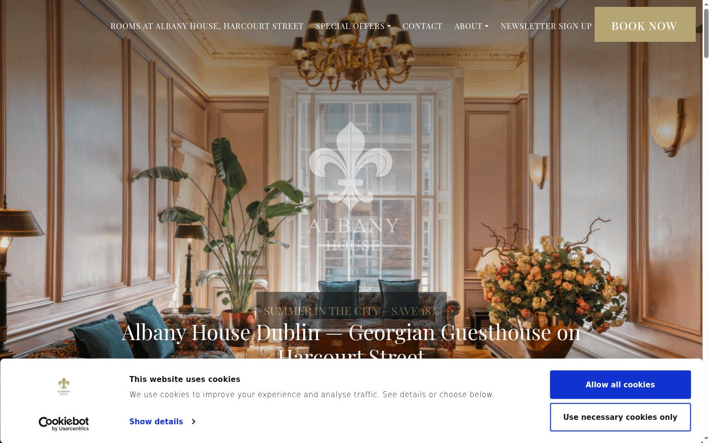 Screenshot del banner di consenso mostrato prima di qualsiasi interazione