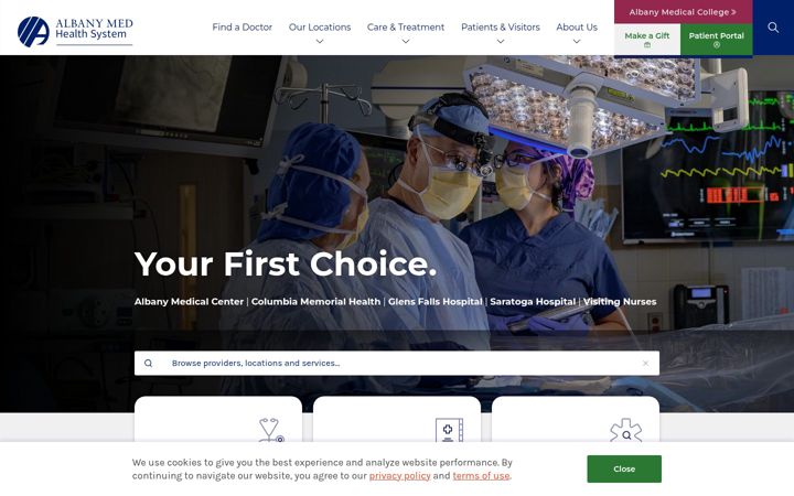 Screenshot of albanymed.org