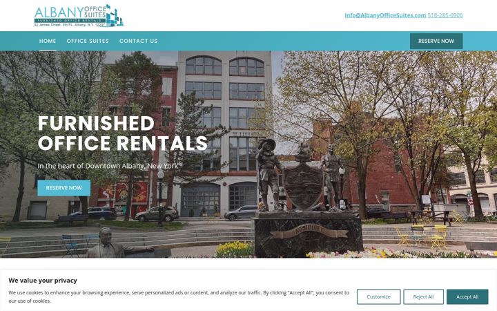 Screenshot of albanyofficesuites.com