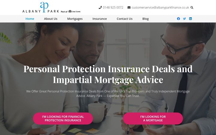 Екранна снимка на albanyparkfinance.co.uk