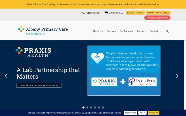 Screenshot of albanyprimarycare.com