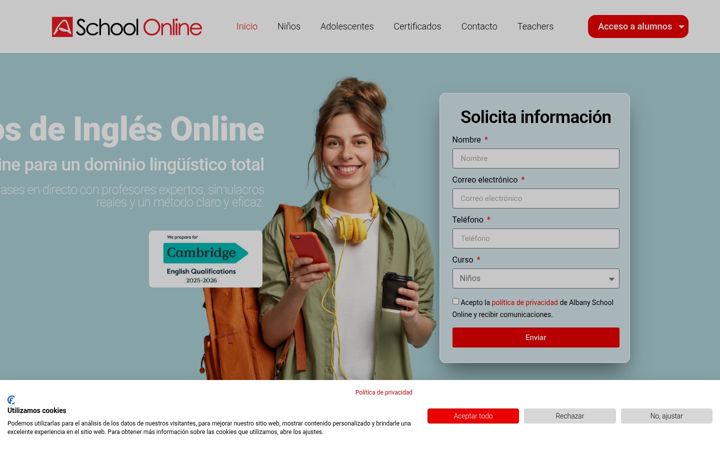 Zrzut ekranu albanyschoolonline.com