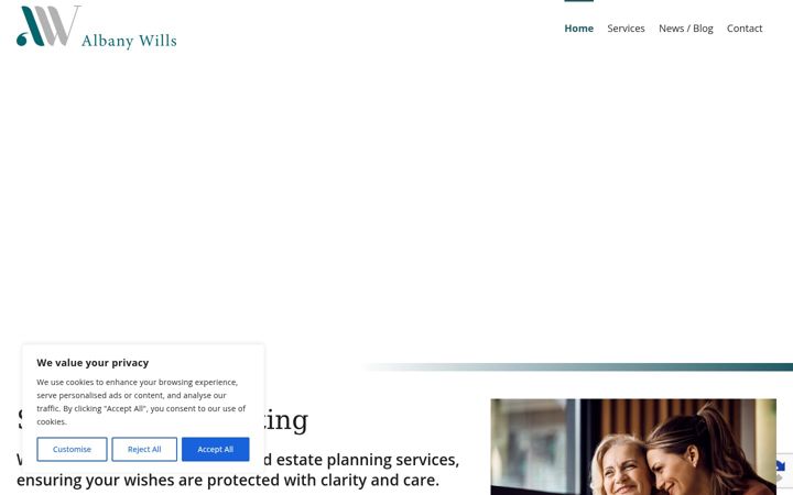 Screenshot of albanywills.co.uk