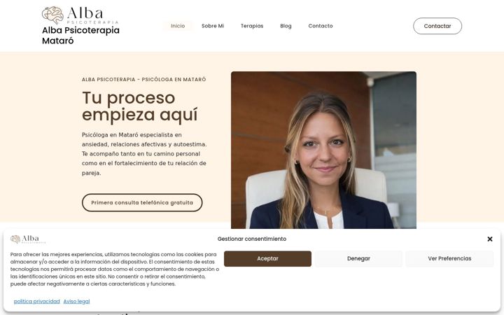 Captură de ecran a albapsicoterapia.com