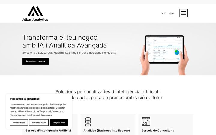 Screenshot of albaranalytics.com
