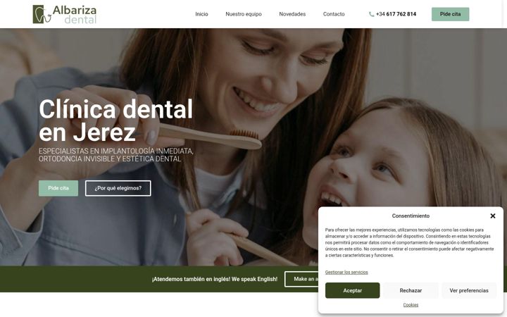 Screenshot of albarizadental.com
