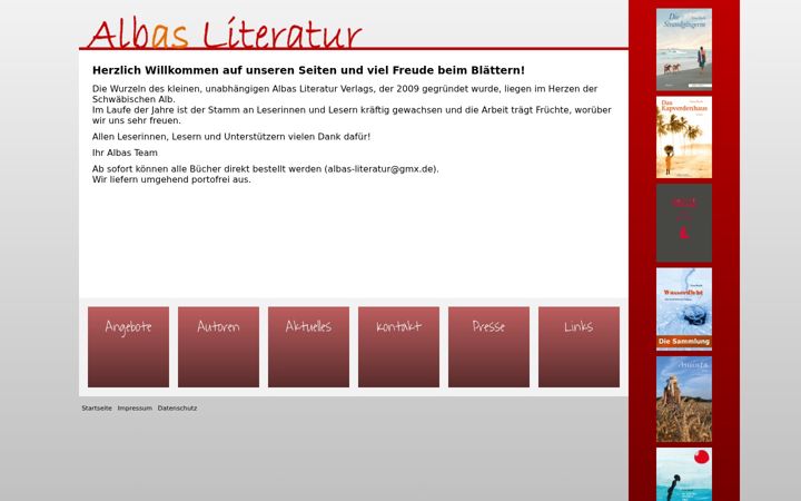 Captura de pantalla de albas-literatur.de