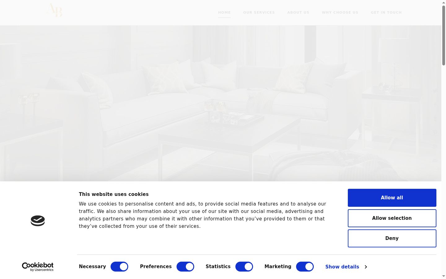 Screenshot of the consent banner shown before any interaction