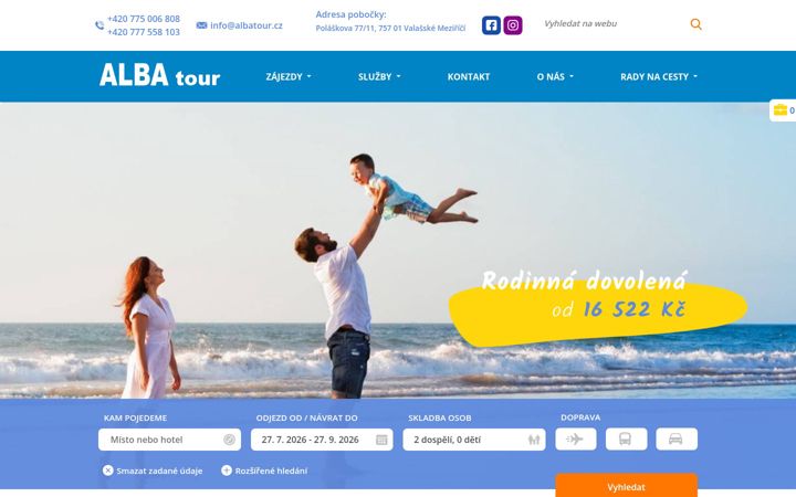 Screenshot of albatour.cz