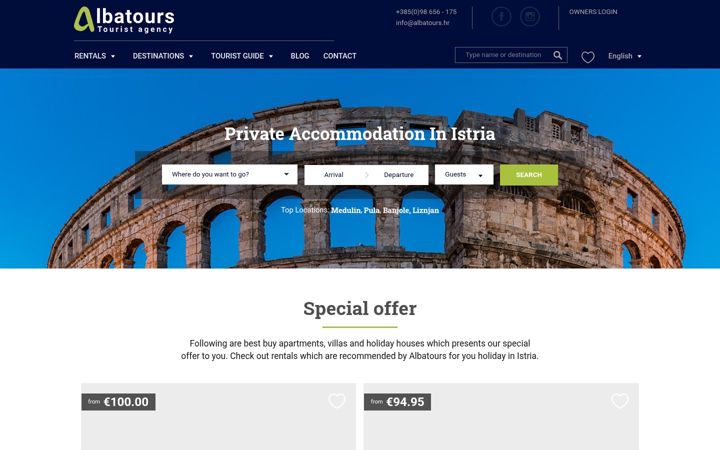 Screenshot of albatours.hr