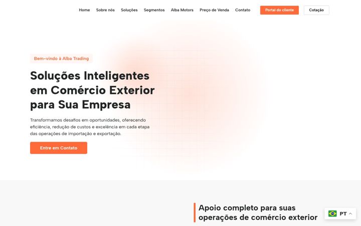 Screenshot von albatrading.com.br