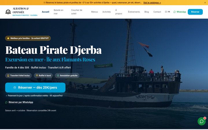 Screenshot of albatros-djerba.com