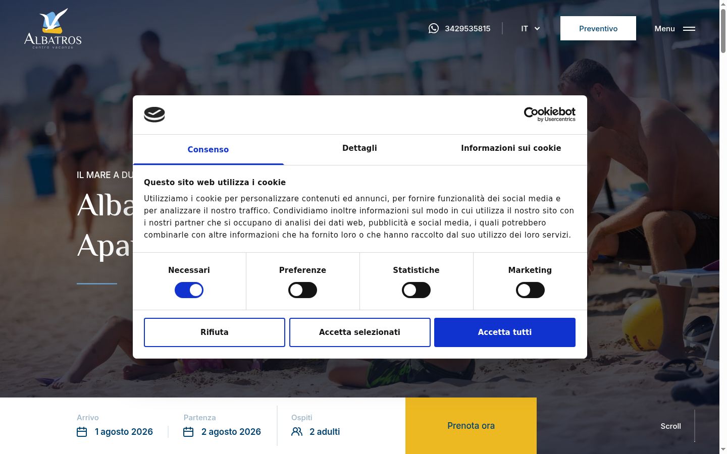 Snímek obrazovky baneru souhlasu zobrazeného před jakoukoli interakcí