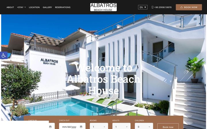 Captura de ecrã de albatrosbeachhouse.gr