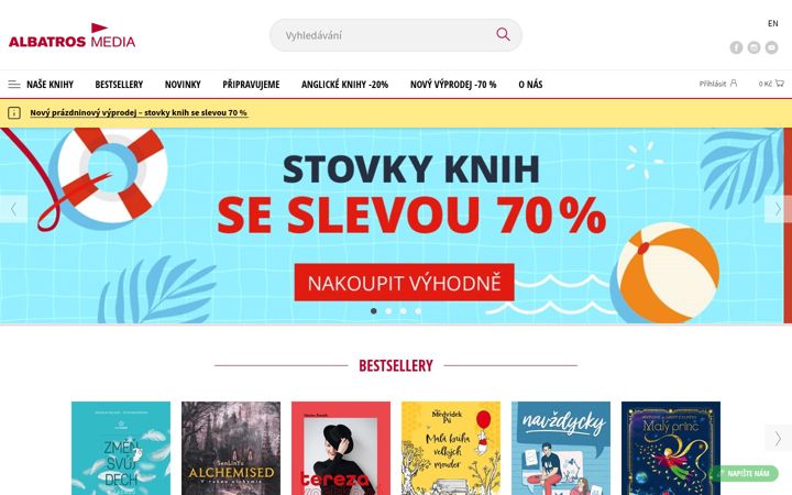 Captură de ecran a albatrosmedia.cz