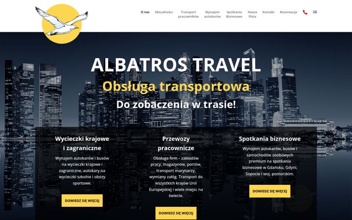 Snímek obrazovky albatrostravel.pl