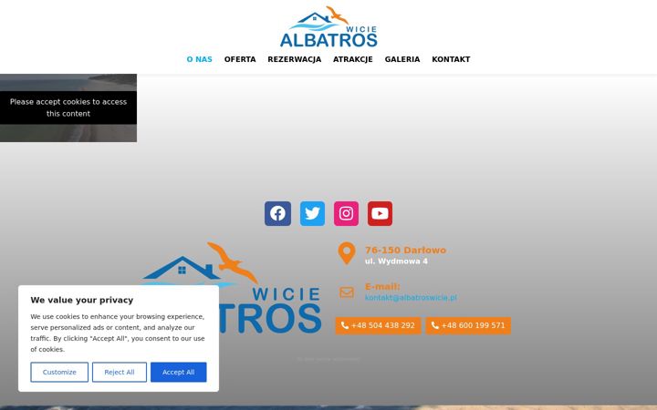 Snímek obrazovky albatroswicie.pl