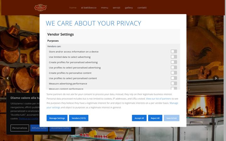 Capture d'écran de albattibeccoristorante.com